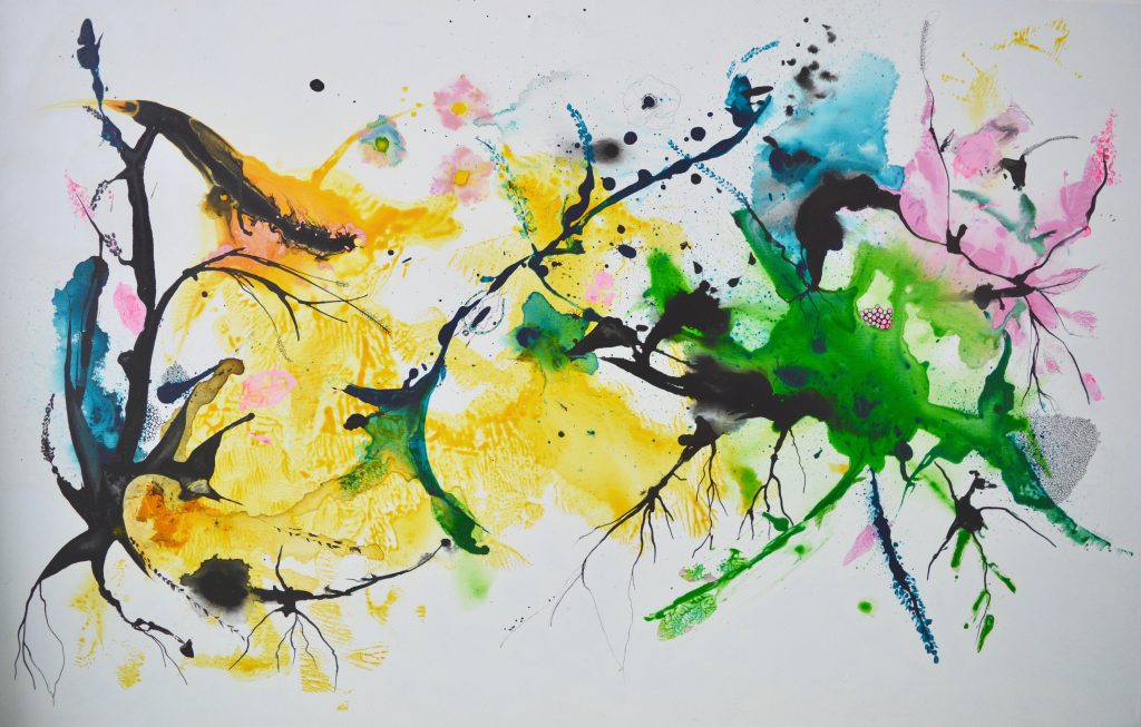 maleri, krat, mixedmedia, abstrakt