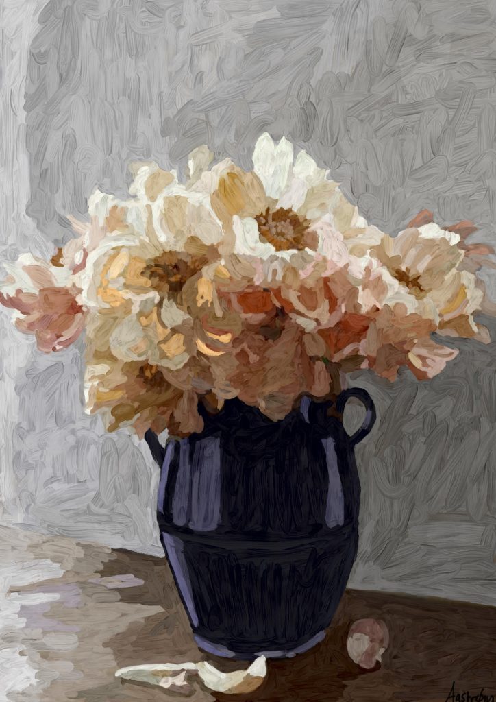 plakater, plakat, plakat kunst, Maleri, blomstermaler, stilleben, still life, digital art, digital kunst, Royal Copenhagen, flora danica